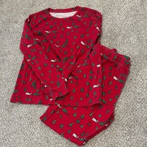 Vineyard Vines Red Kids Pajama Set with Tree Print